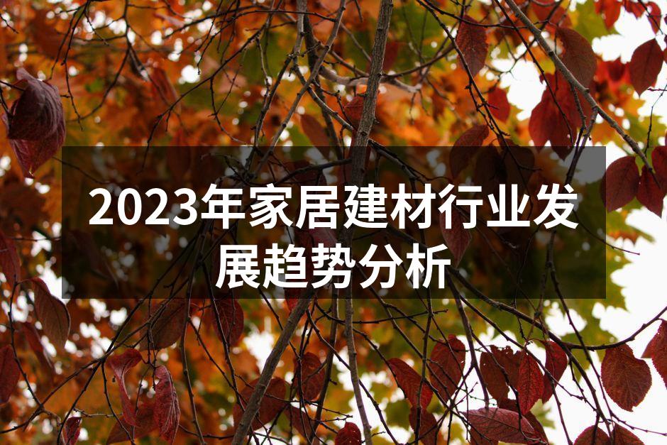 2023年家居建材行业发展趋势分析