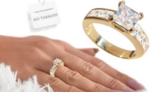 -52,01 € Bague en or sur acier inoxydable imitation diamant Ah! Jewellery®